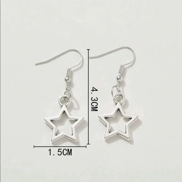 🛍️ Star charm drop earrings - Picture 3 of 3